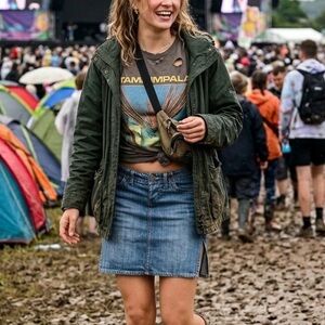 Y2K low rise Express Blue Denim Skirt